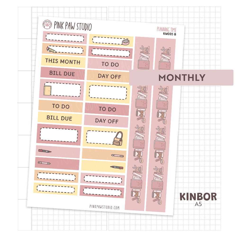 Kinbor A5 Monthly Kit - Planning Time