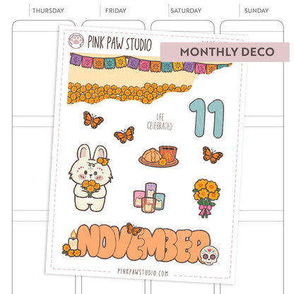 Monthly Deco stickers - November - Dia de Muertos