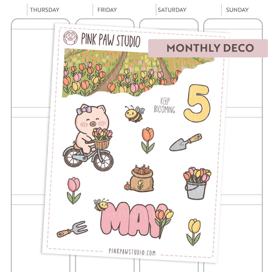 Pegatinas decorativas mensuales - Mayo