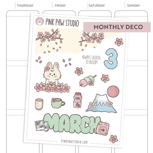 Monthly Deco stickers - Sakura