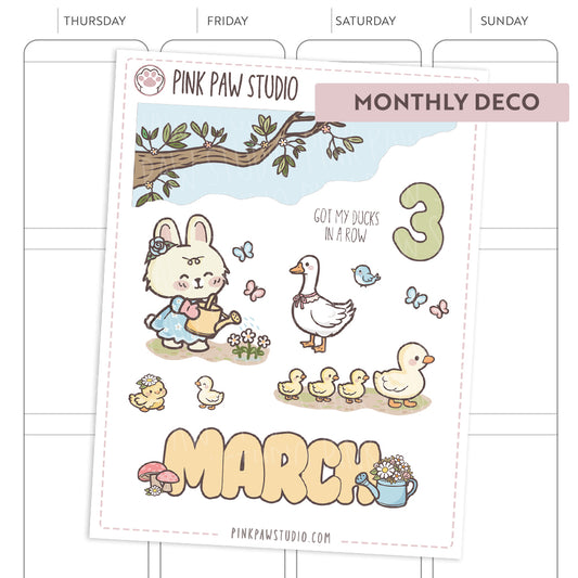 Pegatinas Deco mensuales - Marzo