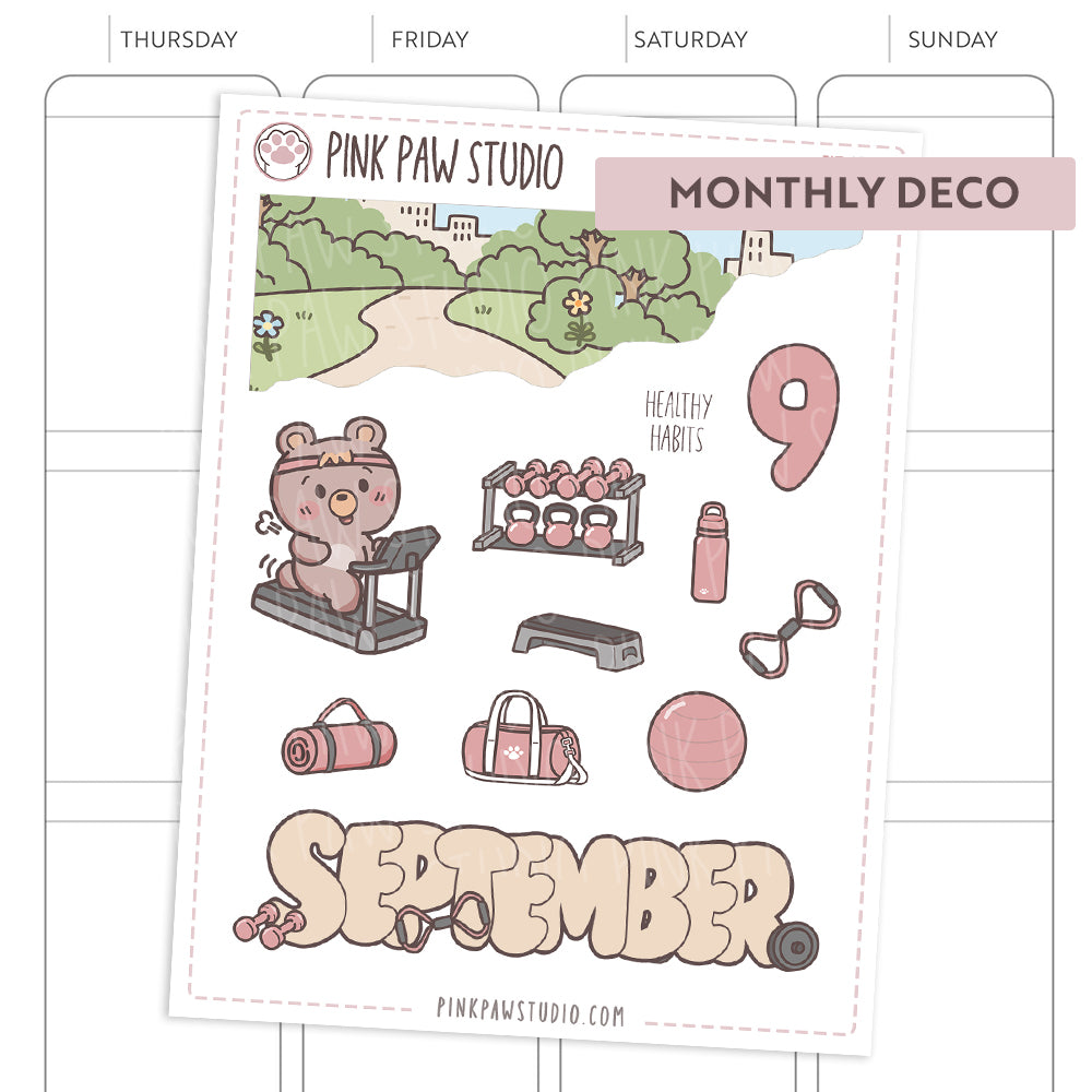 Monthly Deco stickers - September - Fitness