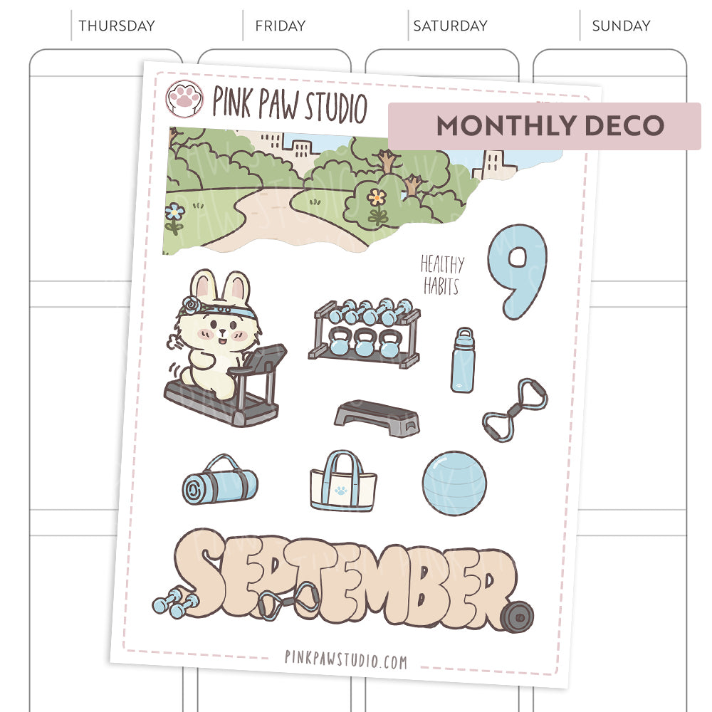 Monthly Deco stickers - September - Fitness