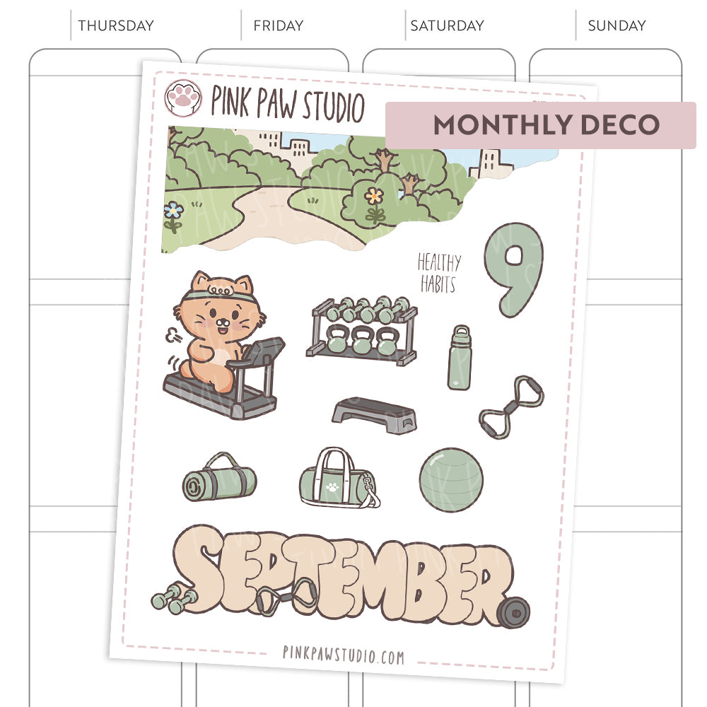 Monthly Deco stickers - September - Fitness