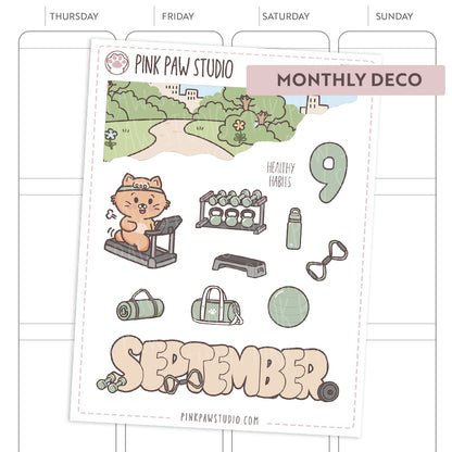 Monthly Deco stickers - September - Fitness
