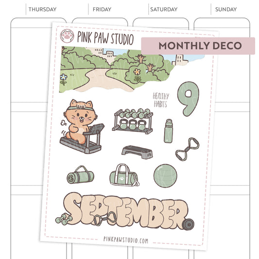 Monthly Deco stickers - September - Fitness