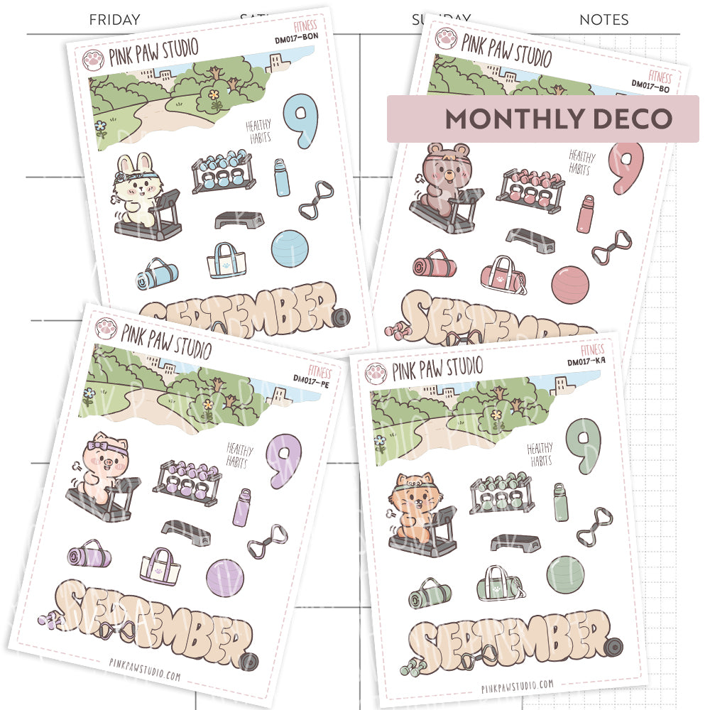 Monthly Deco stickers - September - Fitness