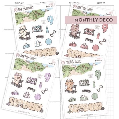 Monthly Deco stickers - September - Fitness