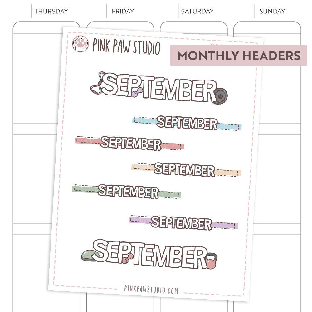 Monthly headers - September - Fitness