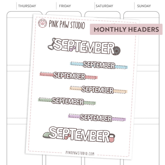Monthly headers - September - Fitness