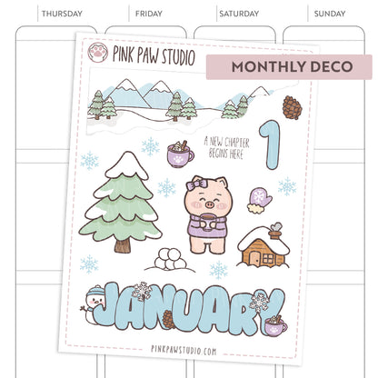 Monthly Deco stickers - January