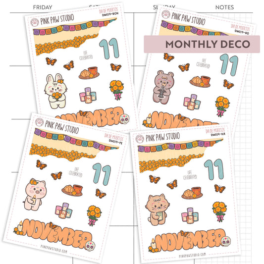 Monthly Deco stickers - November - Dia de Muertos