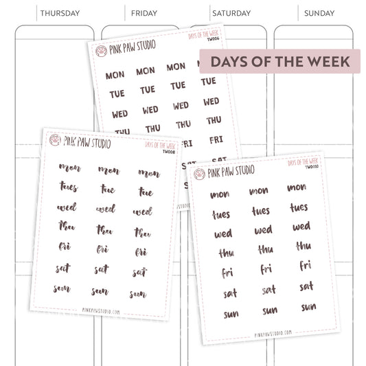 Text words: DÍAS DE LA SEMANA abreviados