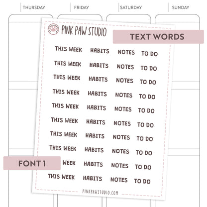Palabras del texto: ESTA SEMANA