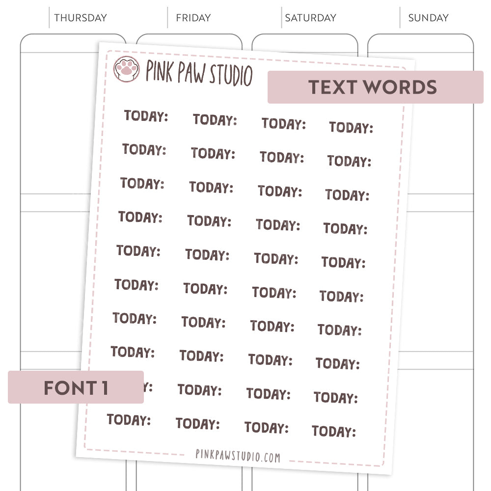 Text words: TODAY