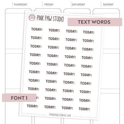 Text words: TODAY