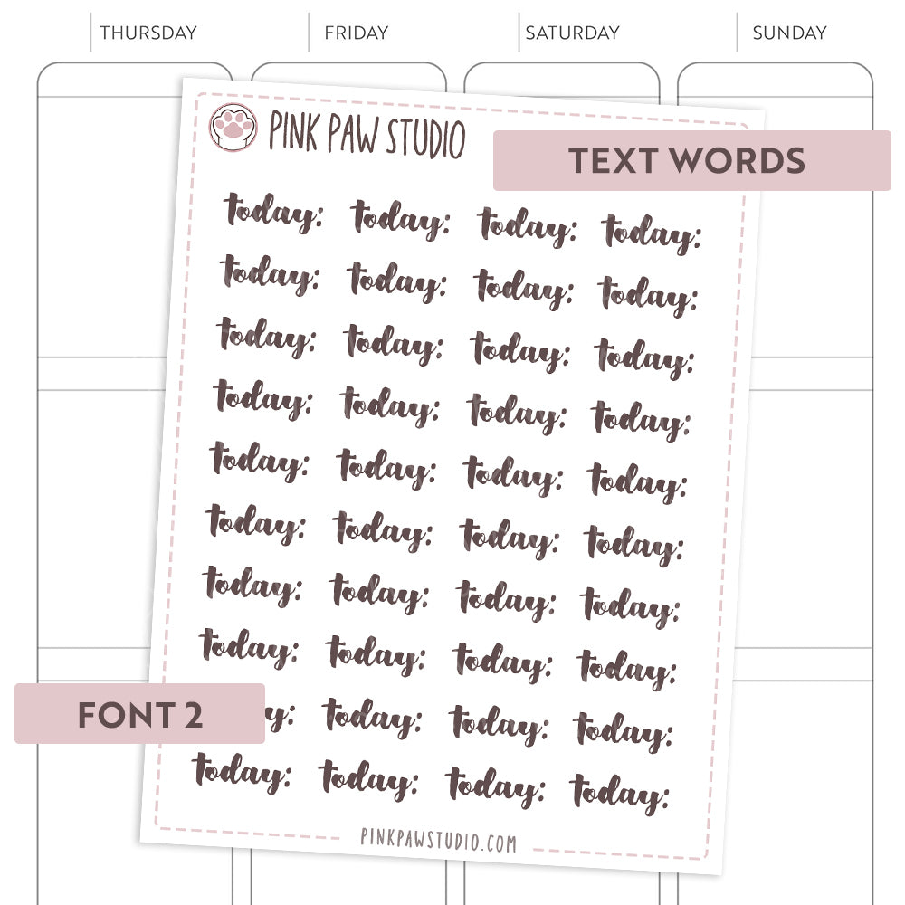 Text words: TODAY