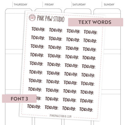 Text words: TODAY