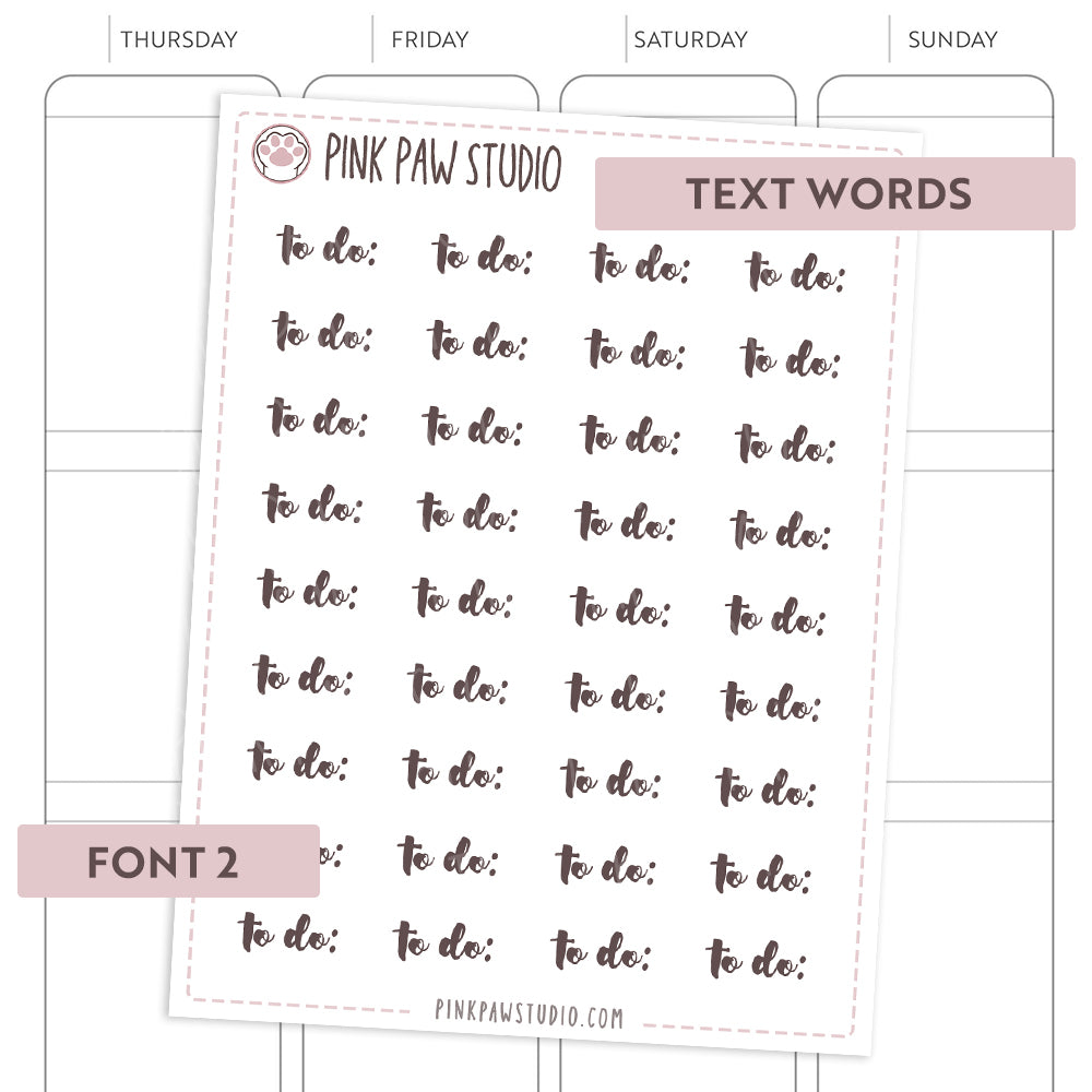 Text words: TO DO