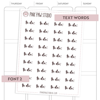 Text words: TO DO