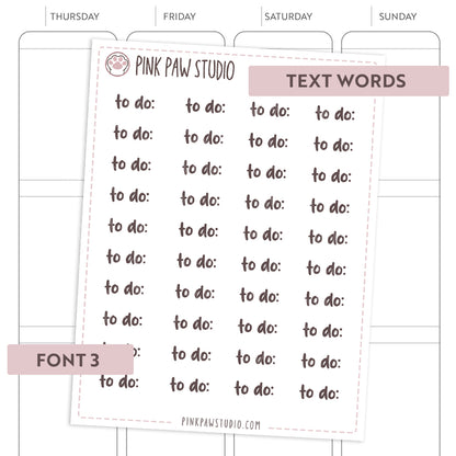 Text words: TO DO