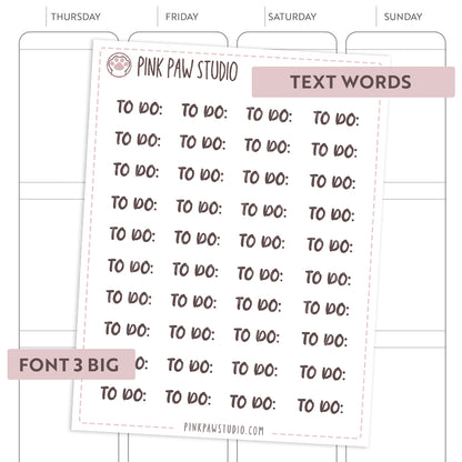 Text words: TO DO
