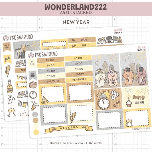 Wonderland222 Kit A5 sin apilar - Año Nuevo