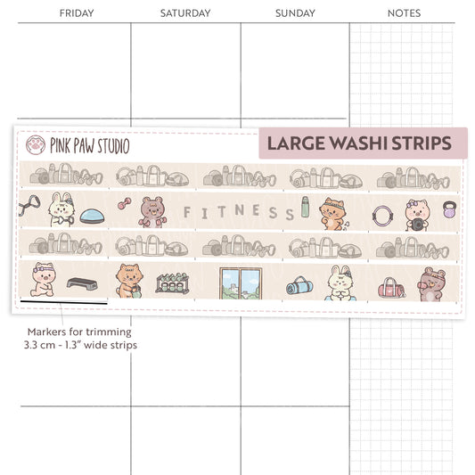 Large Washi Strips - September - Fitness