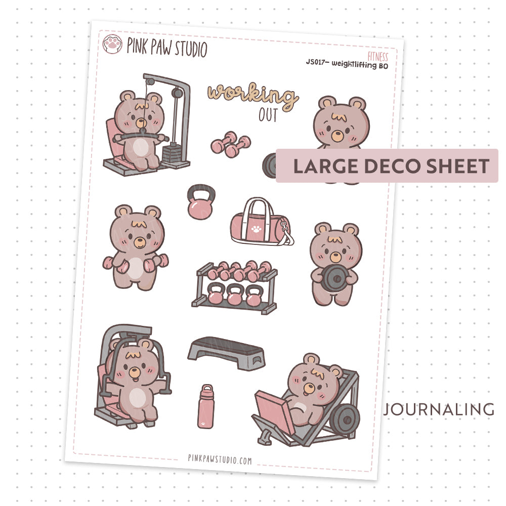 Journal sheet - Fitness - Weight lifting