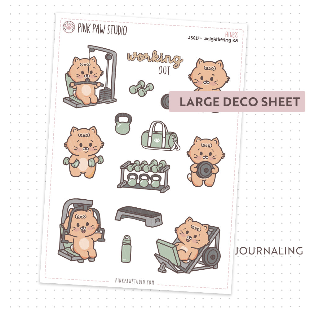 Journal sheet - Fitness - Weight lifting