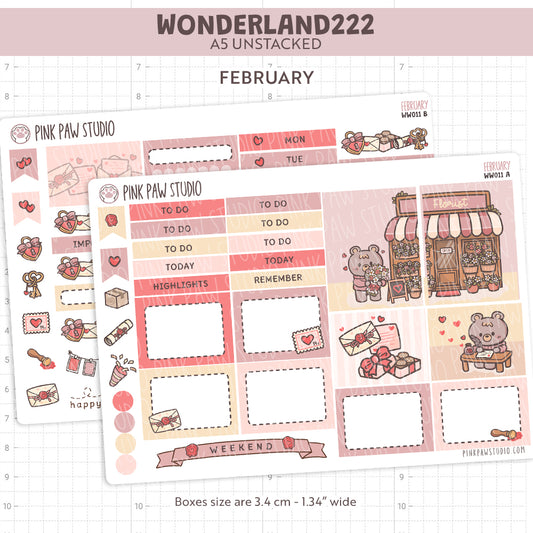 Wonderland222 Kit A5 sin apilar - Febrero