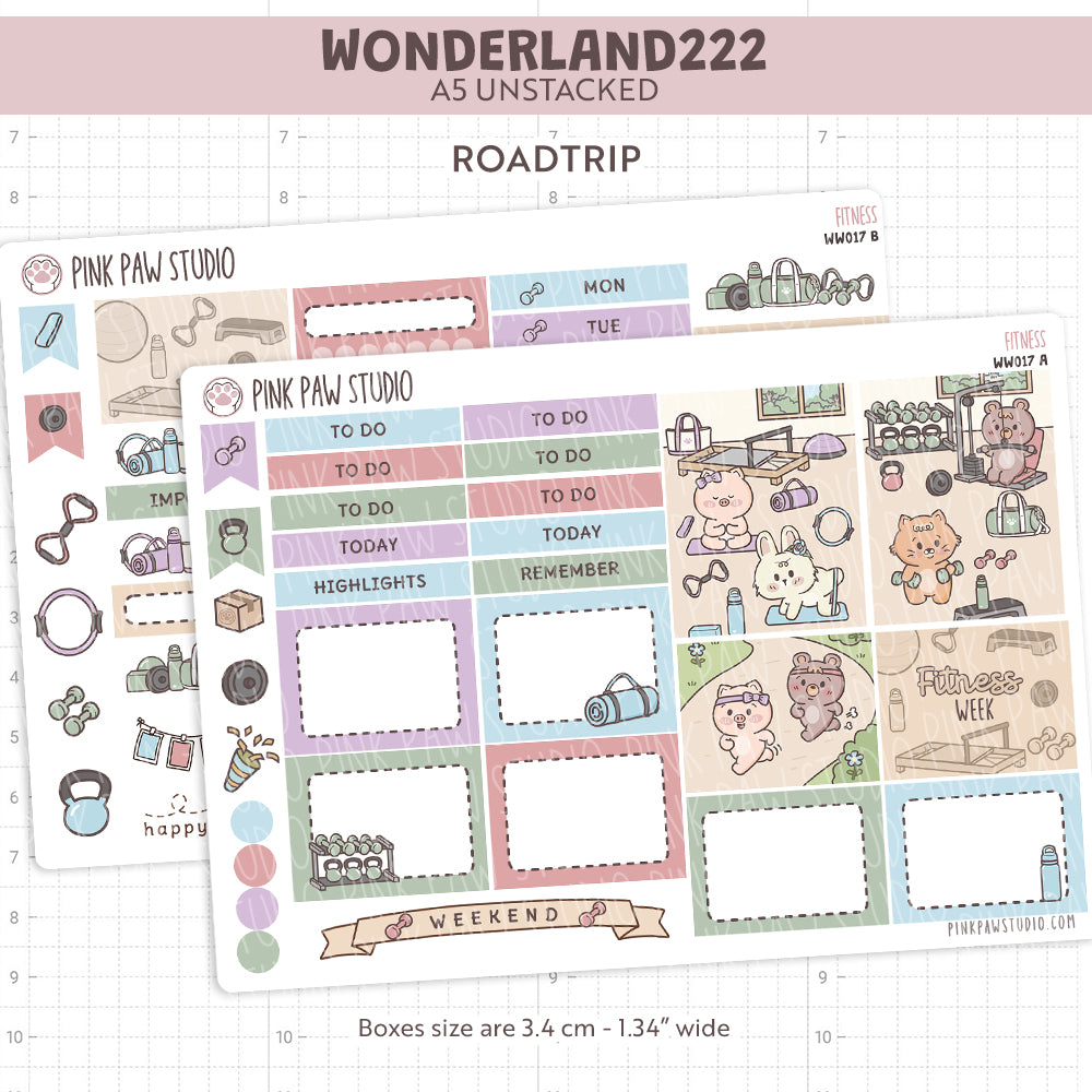 Wonderland222 A5 unstacked Kit - September - Fitness