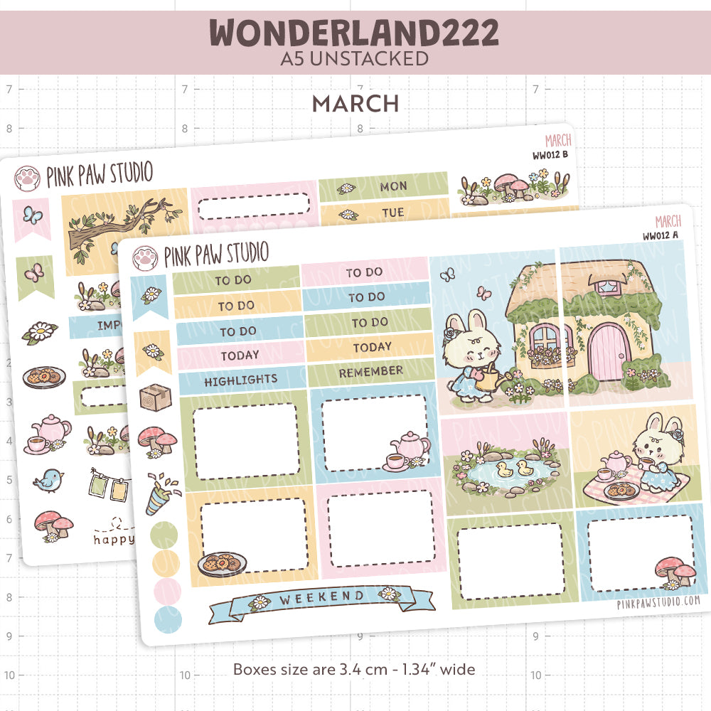 Wonderland222 Kit A5 sin apilar - Marzo