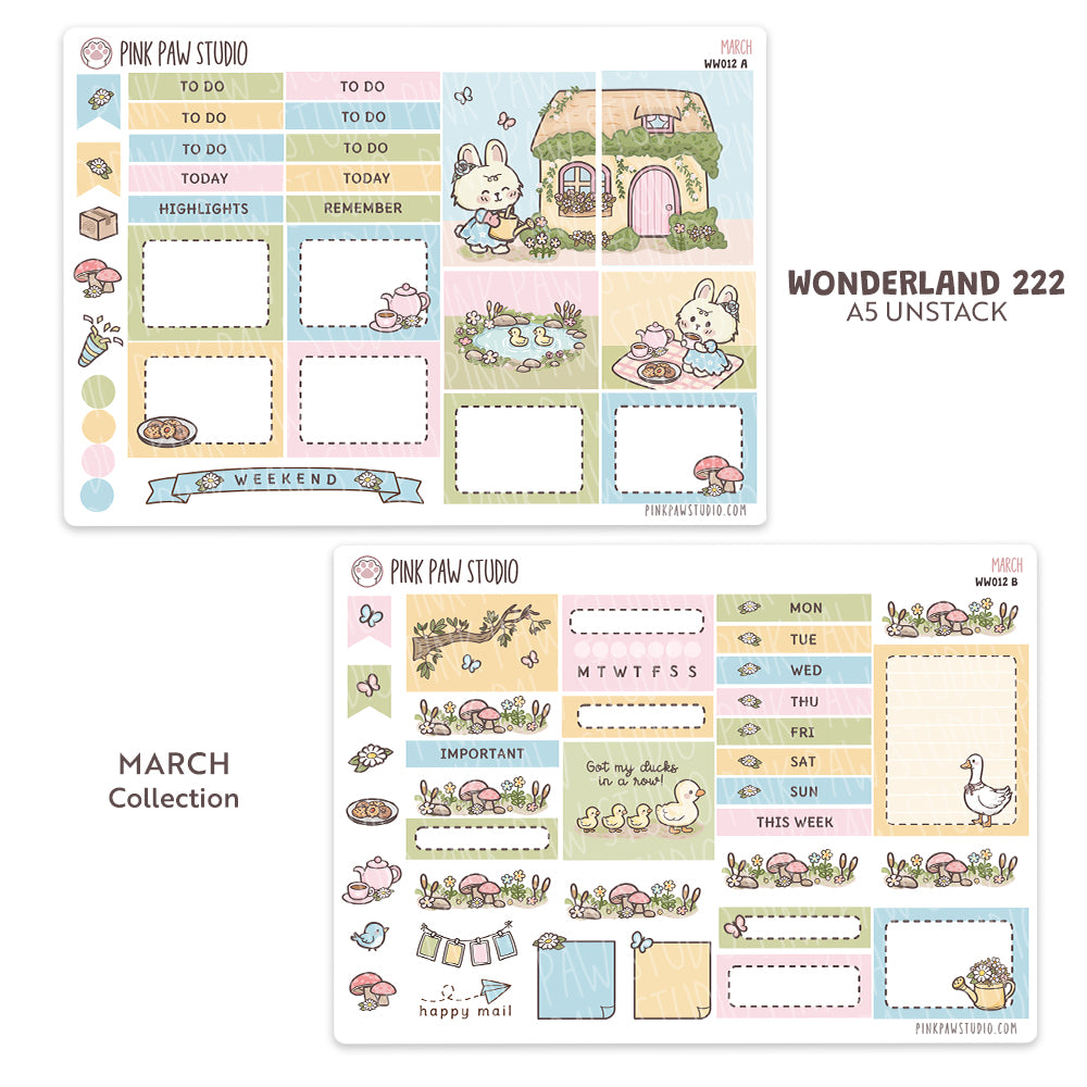 Wonderland222 Kit A5 sin apilar - Marzo